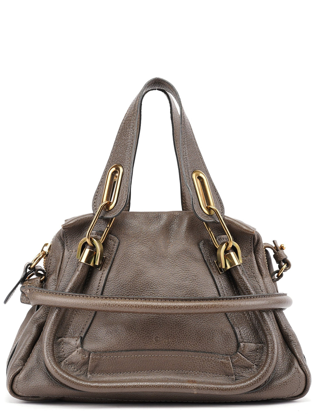 Dark Grey Leather Paraty 2-Way Shoulder Bag