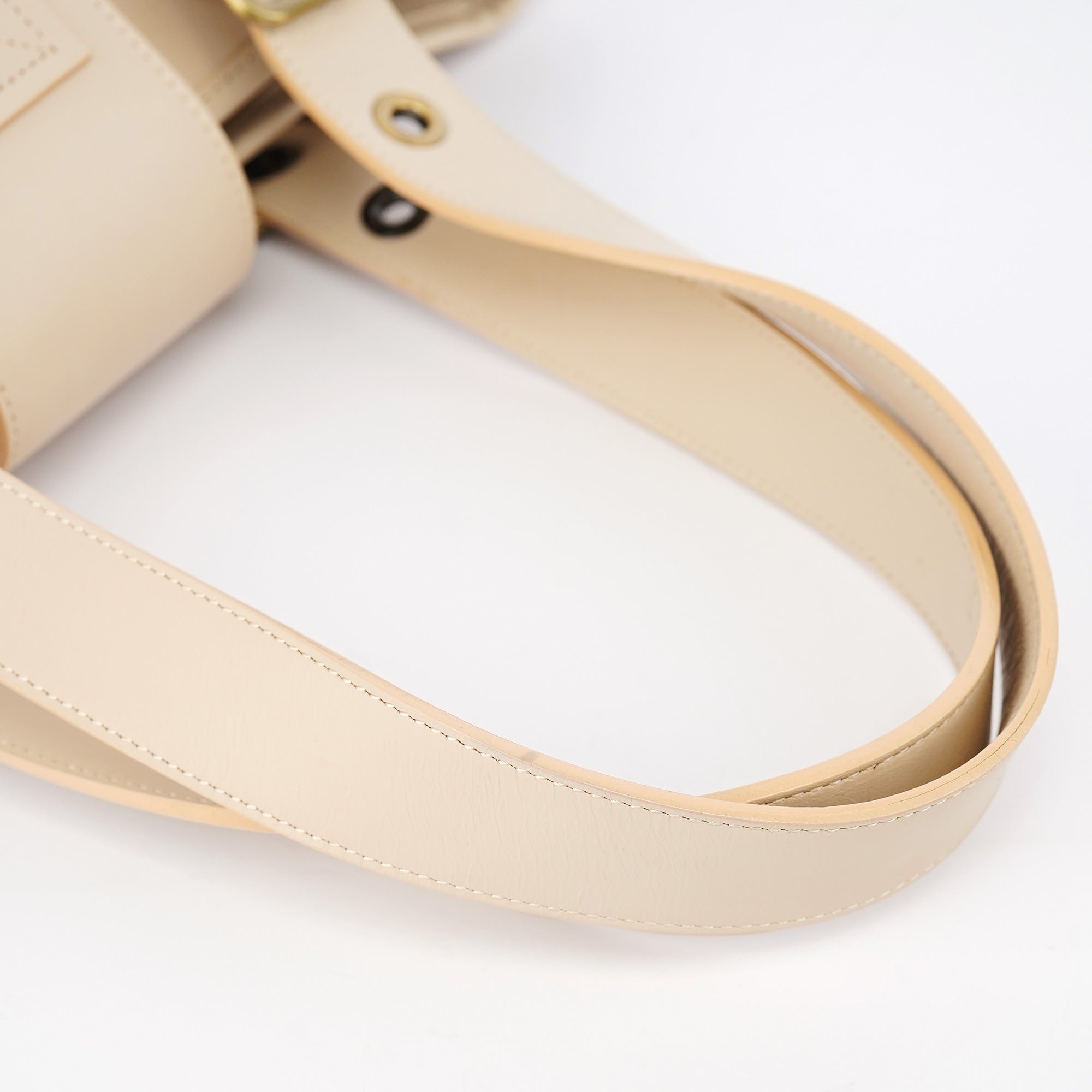 Ecru Leather C Tote Bag