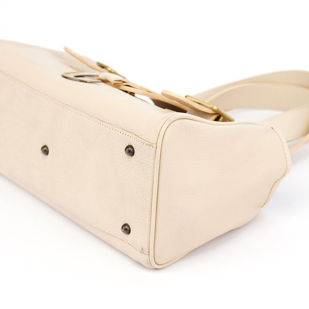 Ecru Leather C Tote Bag