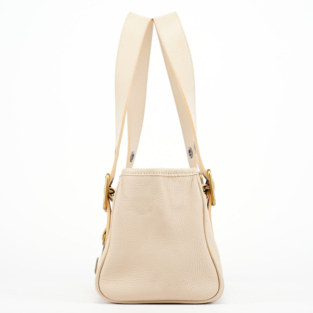 Ecru Leather C Tote Bag