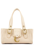 Ecru Leather C Tote Bag