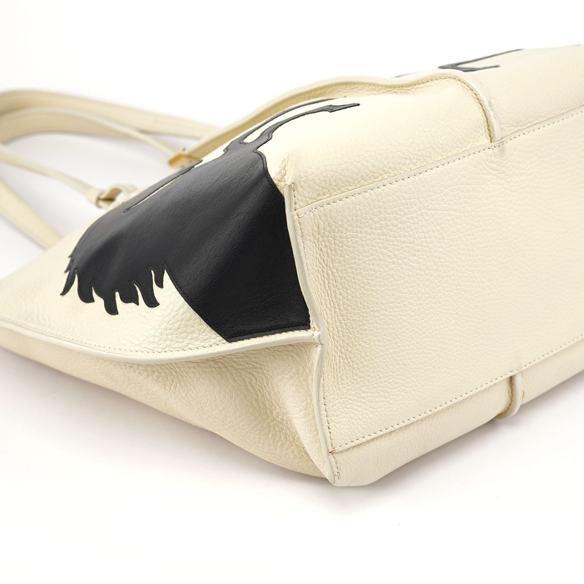 Ecru Leather Horse Appliqué Tote Bag