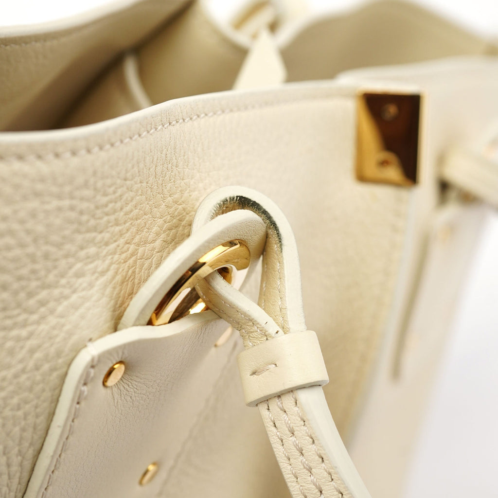 Ecru Leather Horse Appliqué Tote Bag