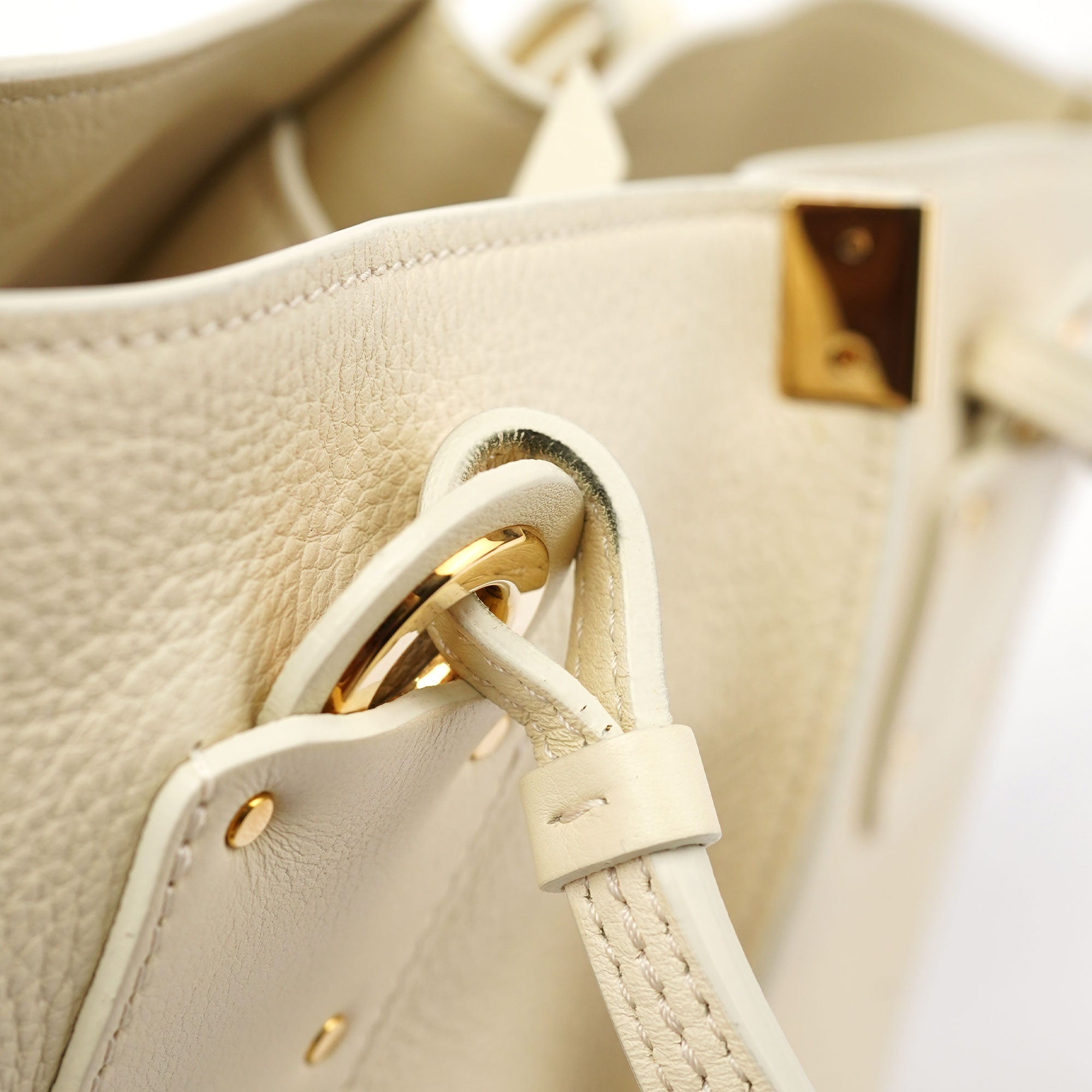 Ecru Leather Horse Appliqué Tote Bag