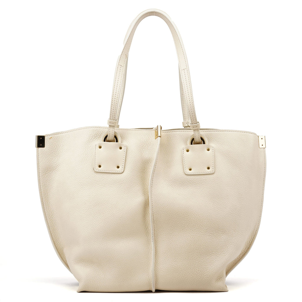 Ecru Leather Horse Appliqué Tote Bag