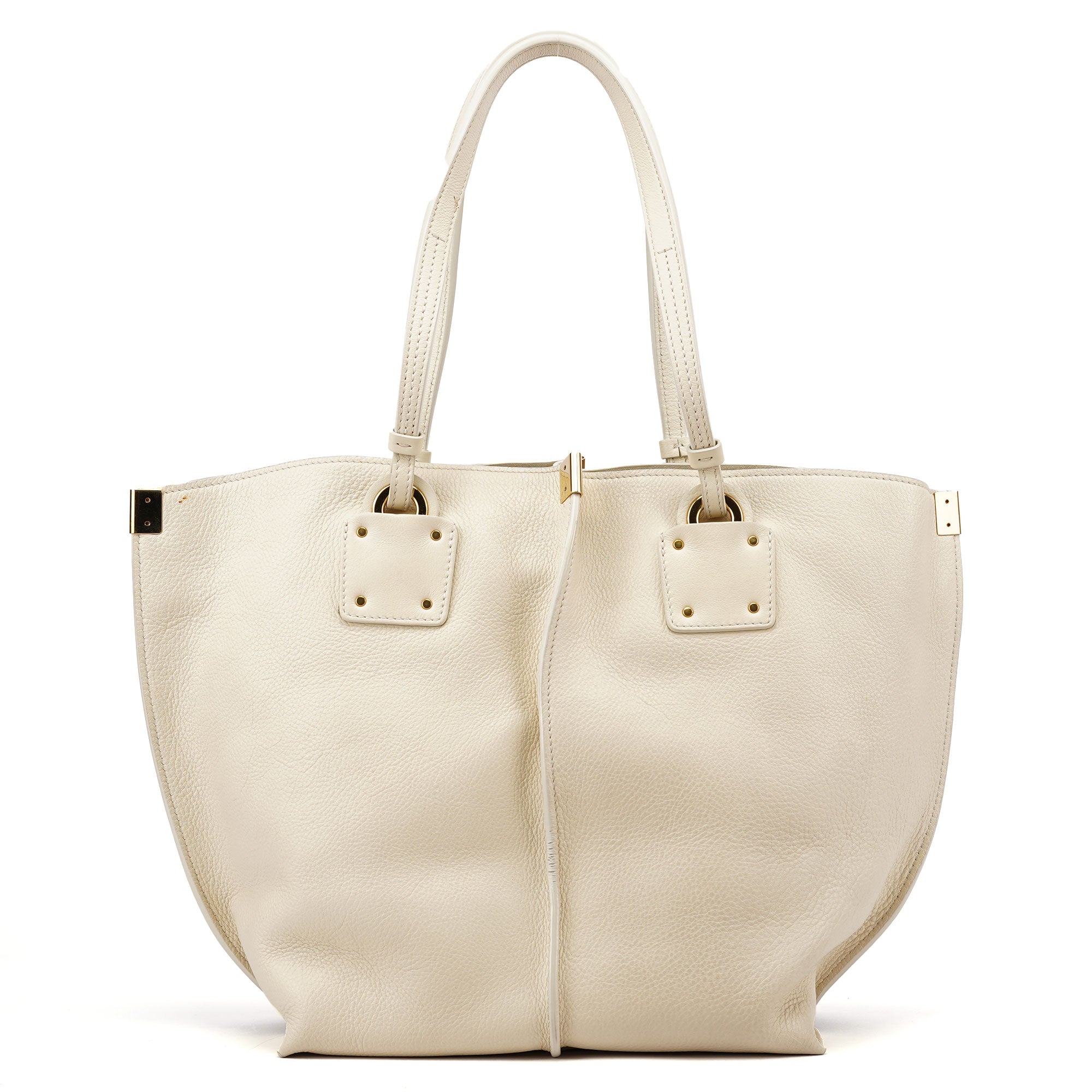 Ecru Leather Horse Appliqué Tote Bag