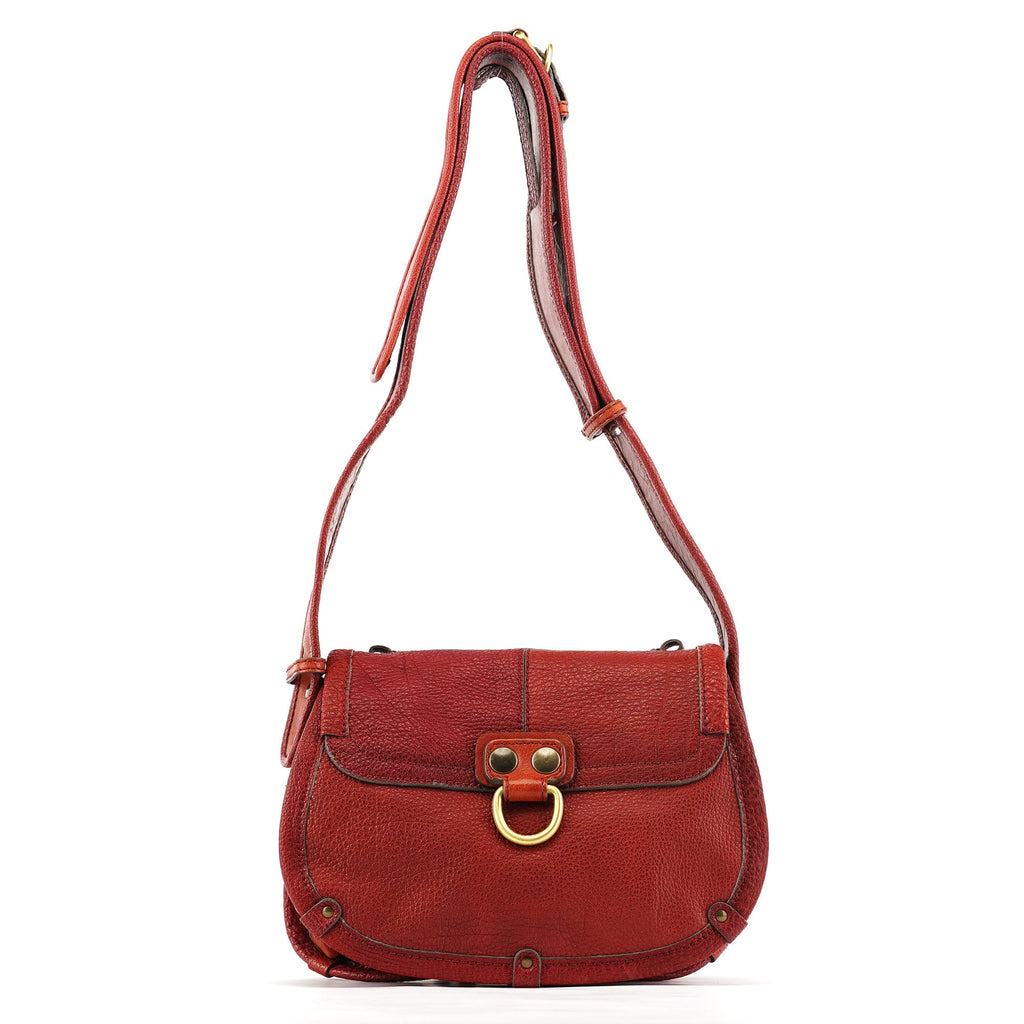Fall 2005 Red Grained Leather Saddle Shoulder Bag