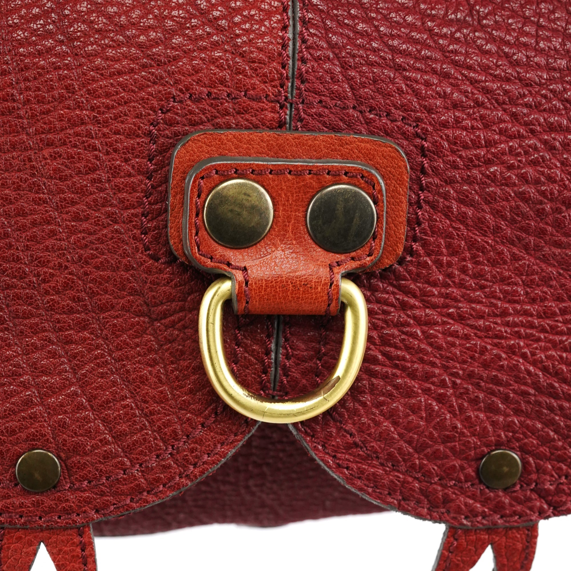 Fall 2005 Red Grained Leather Saddle Shoulder Bag