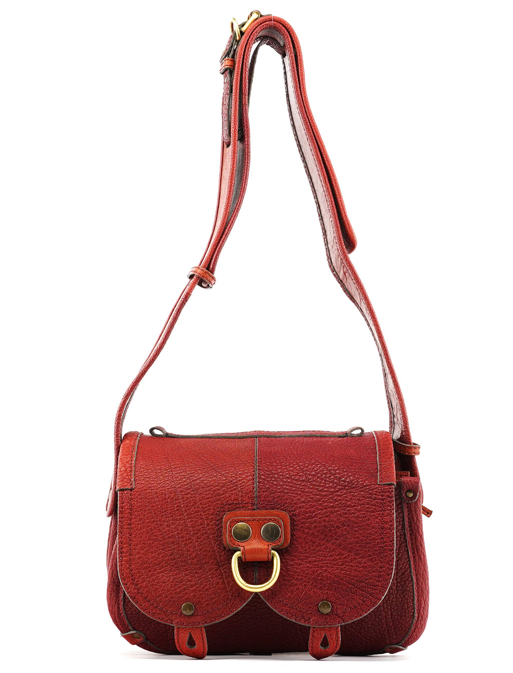 Fall 2005 Red Grained Leather Saddle Shoulder Bag