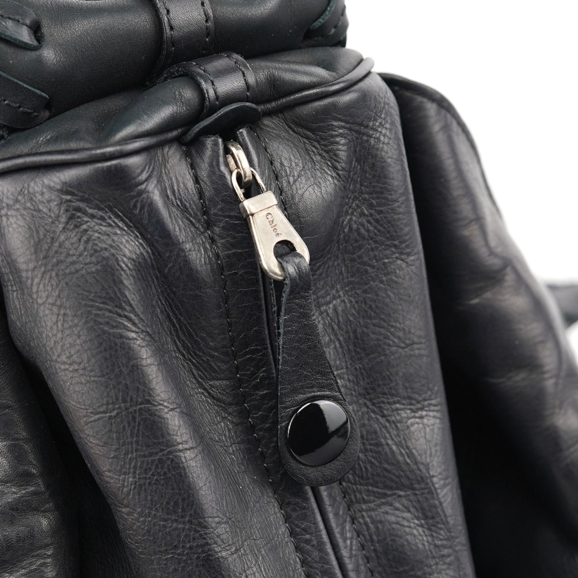 Full Black Lambskin Silverado Shoulder Bag