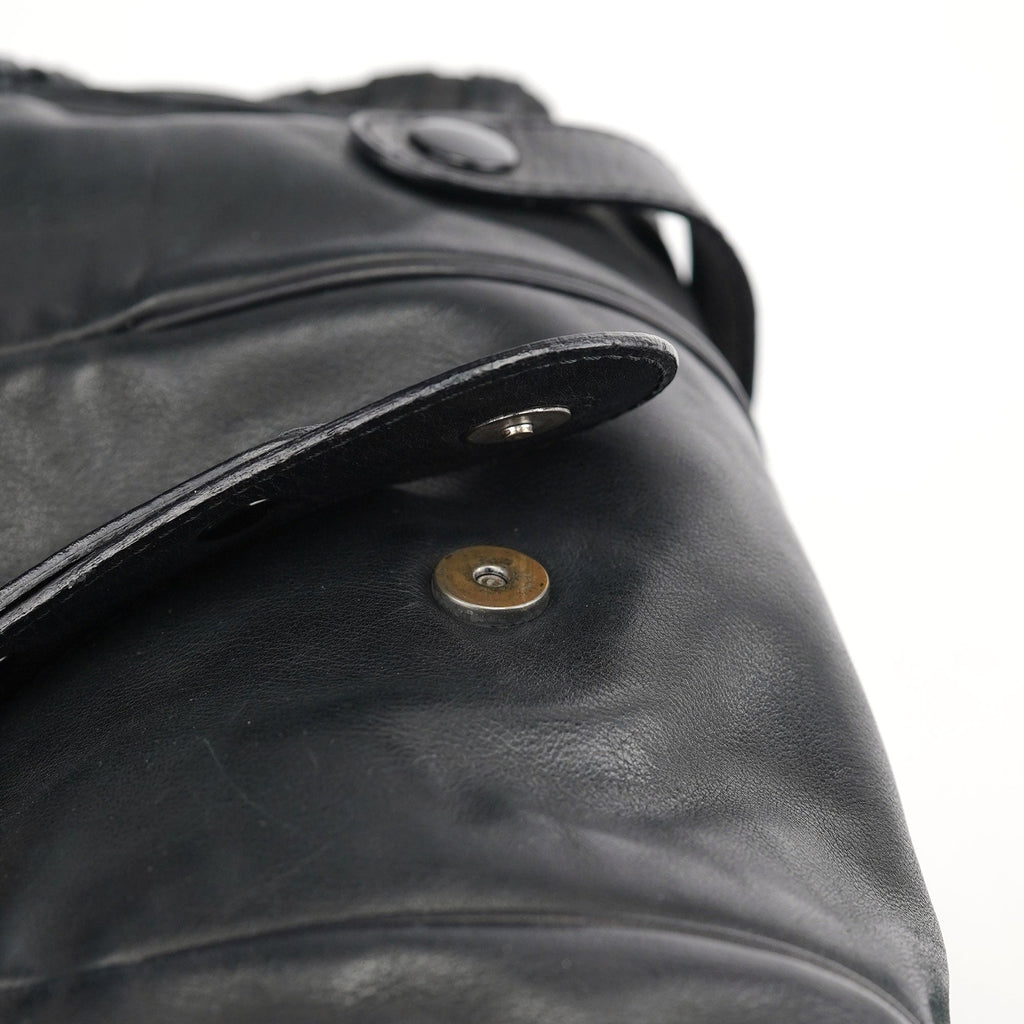 Full Black Lambskin Silverado Shoulder Bag