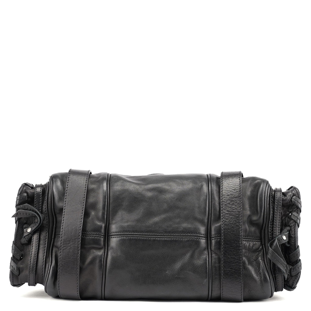 Full Black Lambskin Silverado Shoulder Bag