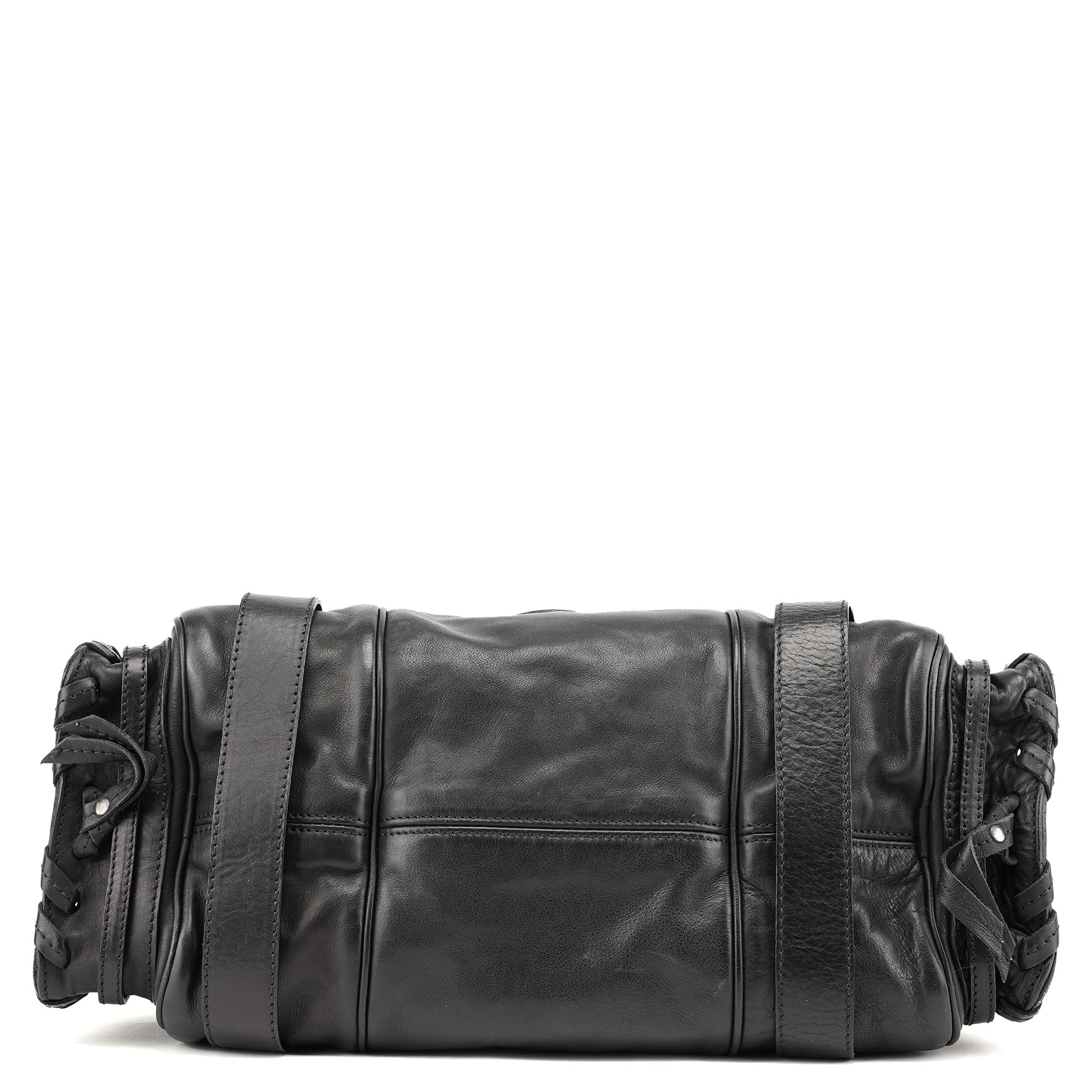 Full Black Lambskin Silverado Shoulder Bag