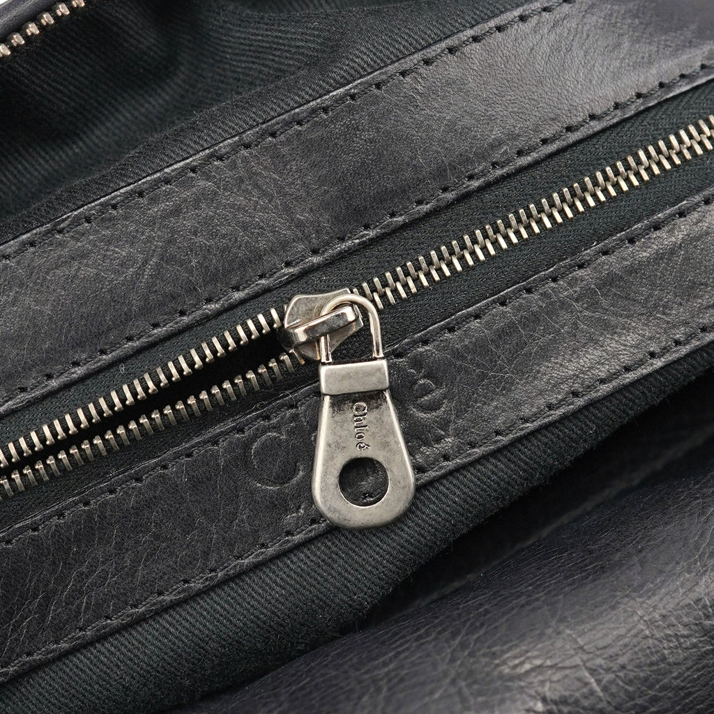 Full Black Lambskin Silverado Shoulder Bag
