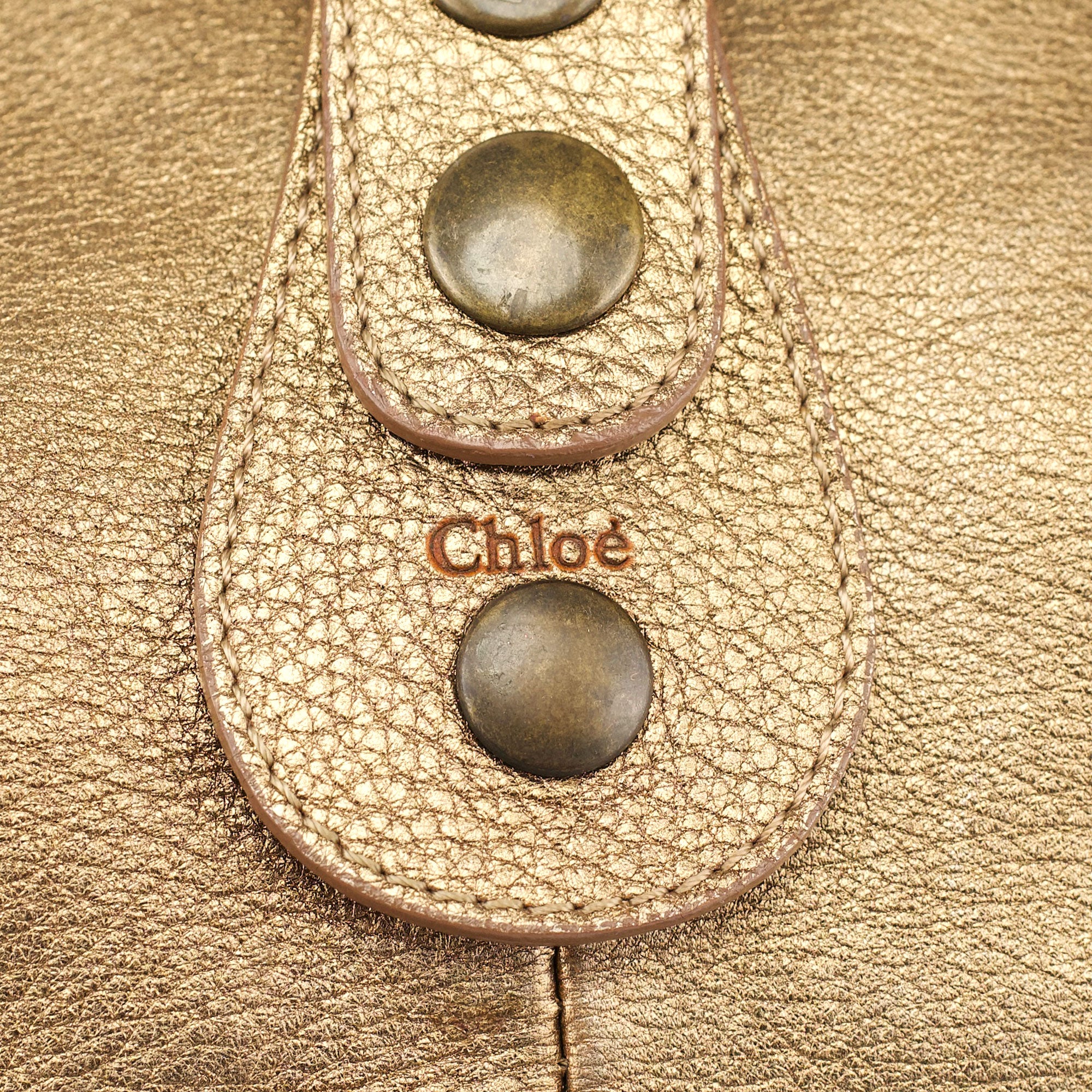 Gold Lambskin Leather Silverado Shoulder Bag