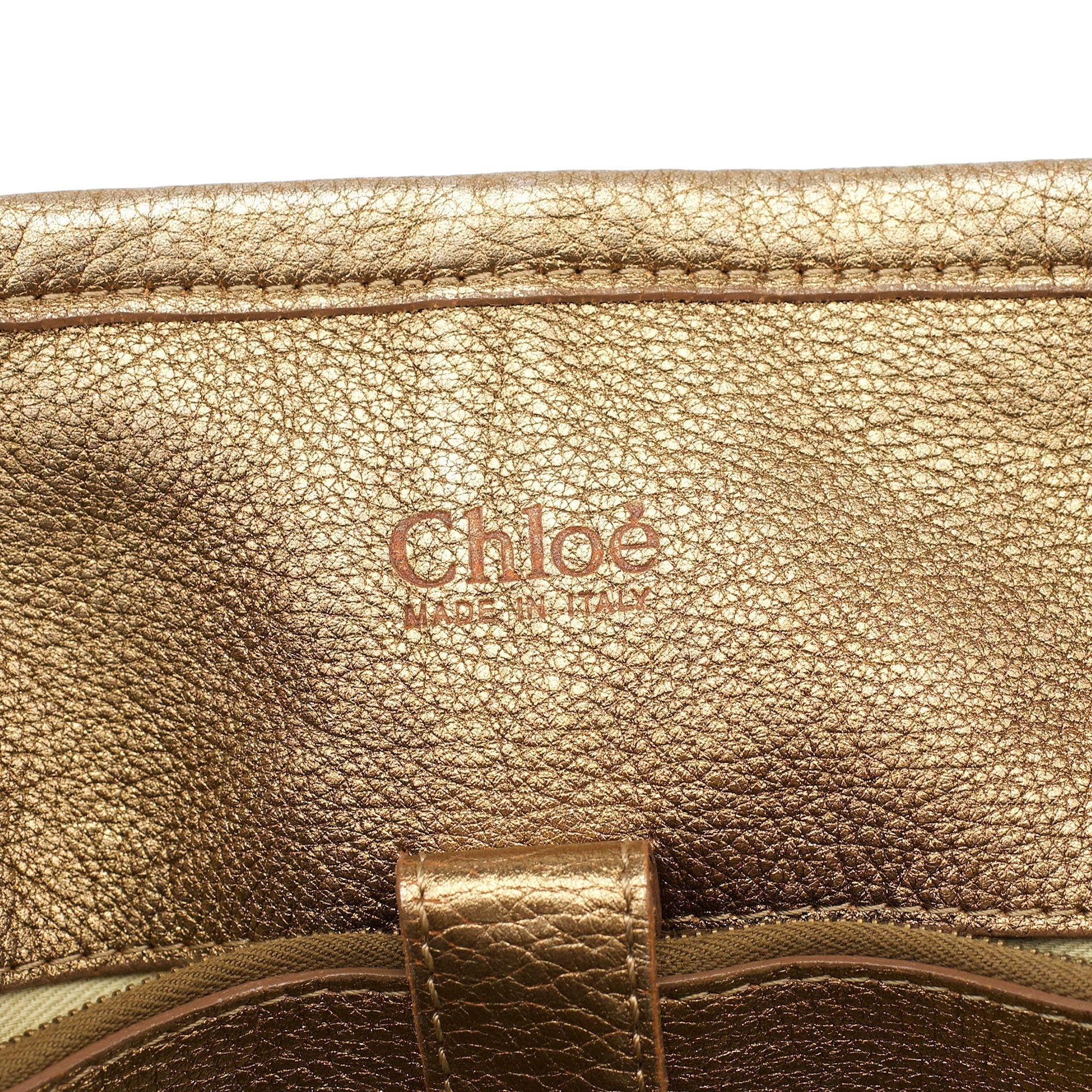 Gold Lambskin Leather Silverado Shoulder Bag