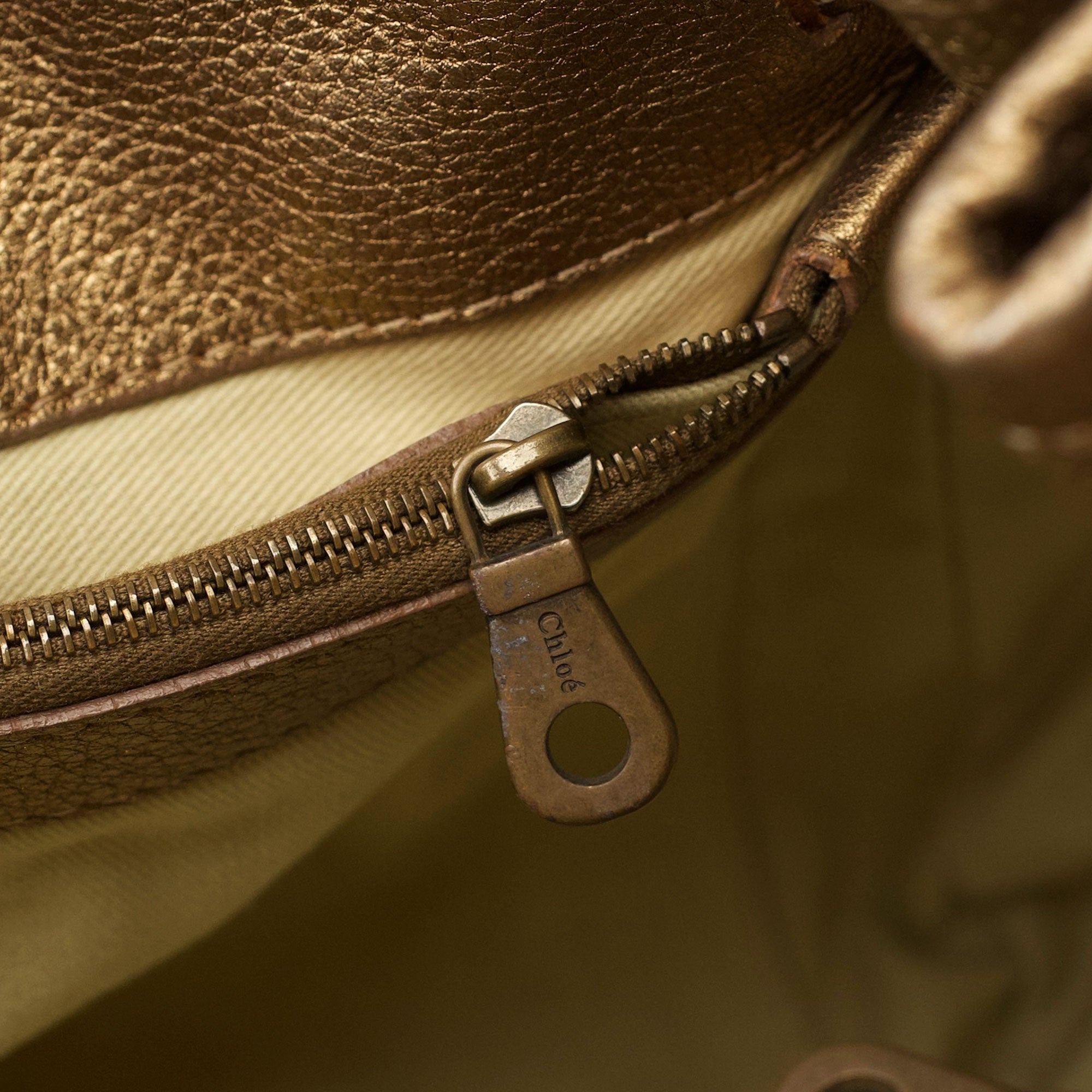 Gold Lambskin Leather Silverado Shoulder Bag