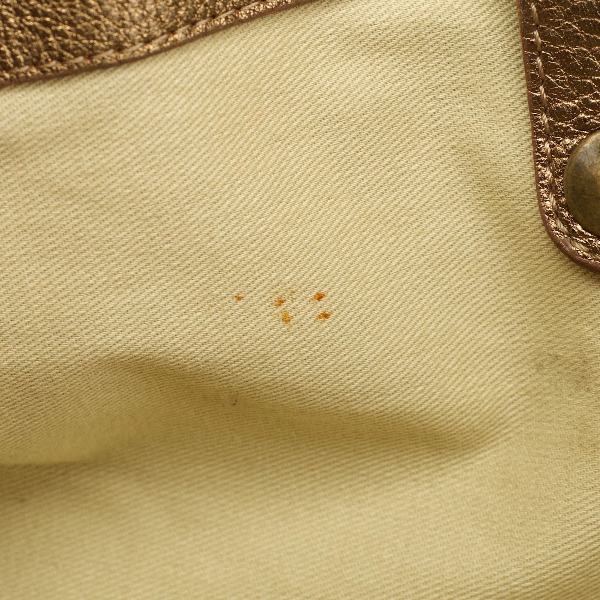 Gold Lambskin Leather Silverado Shoulder Bag