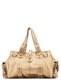 Gold Lambskin Leather Silverado Shoulder Bag