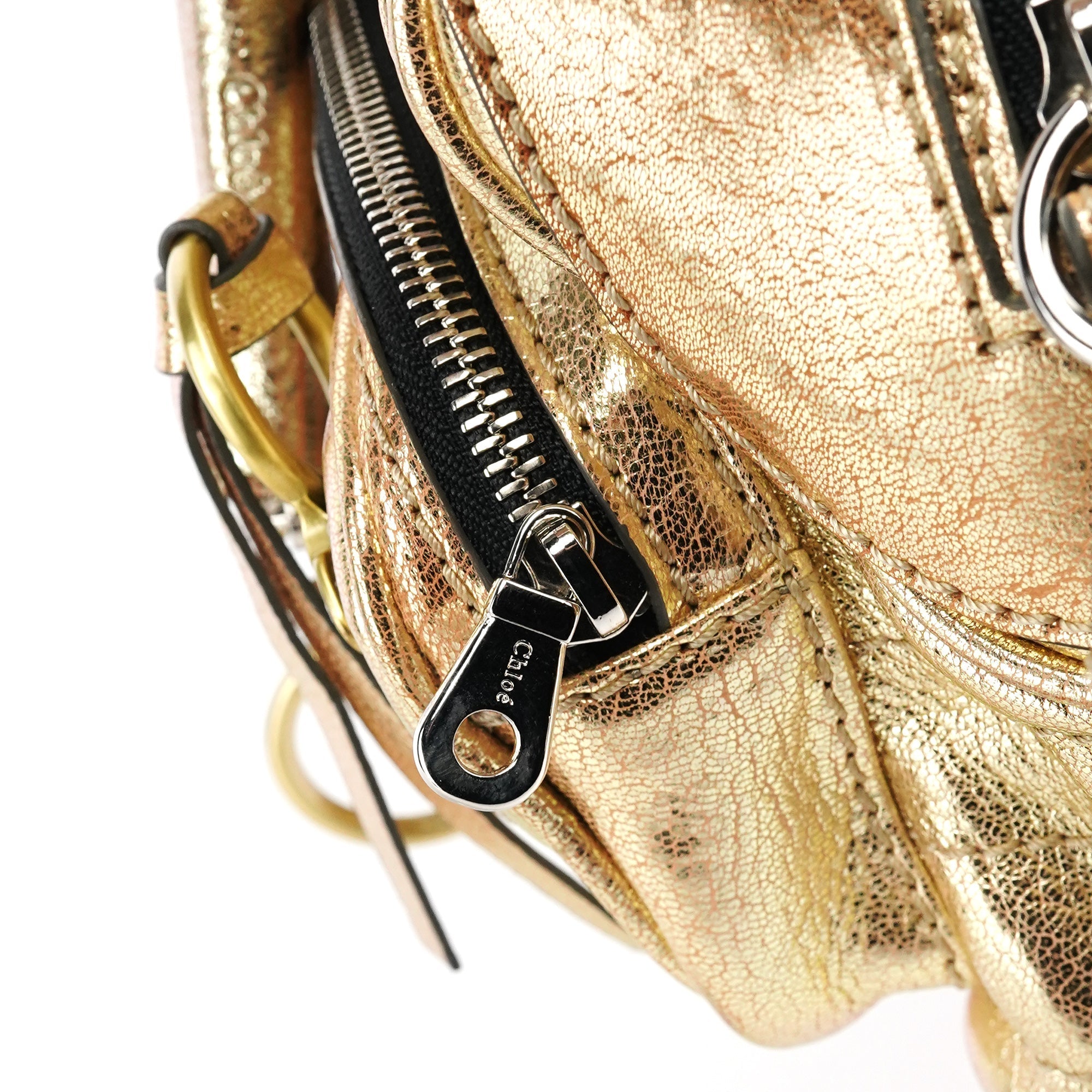 Gold Leather Betty Tote Bag
