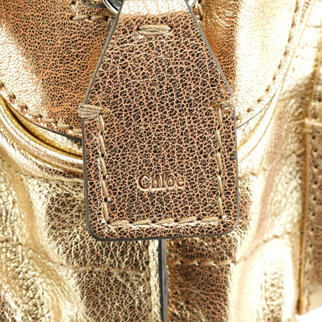 Gold Leather Betty Tote Bag
