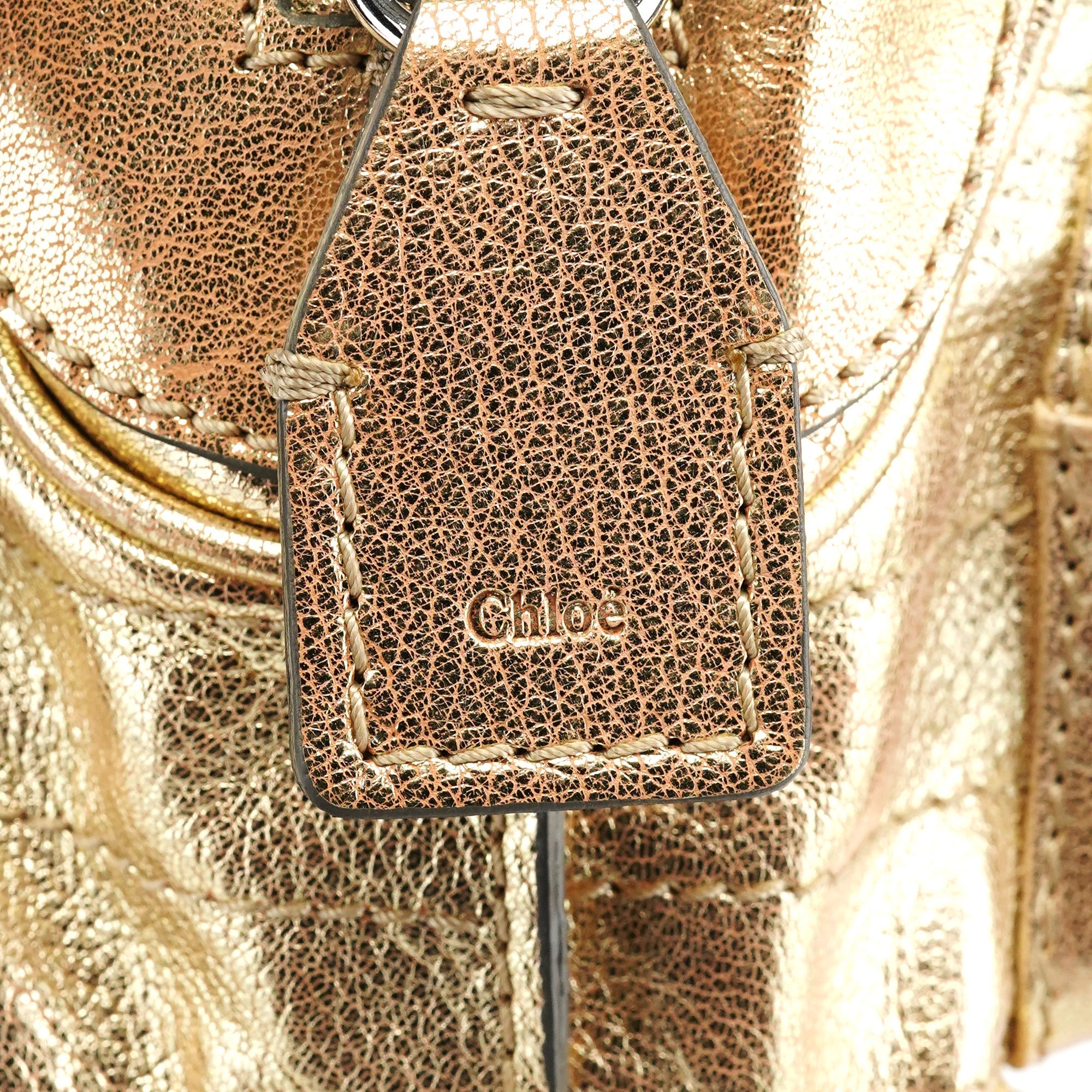 Gold Leather Betty Tote Bag