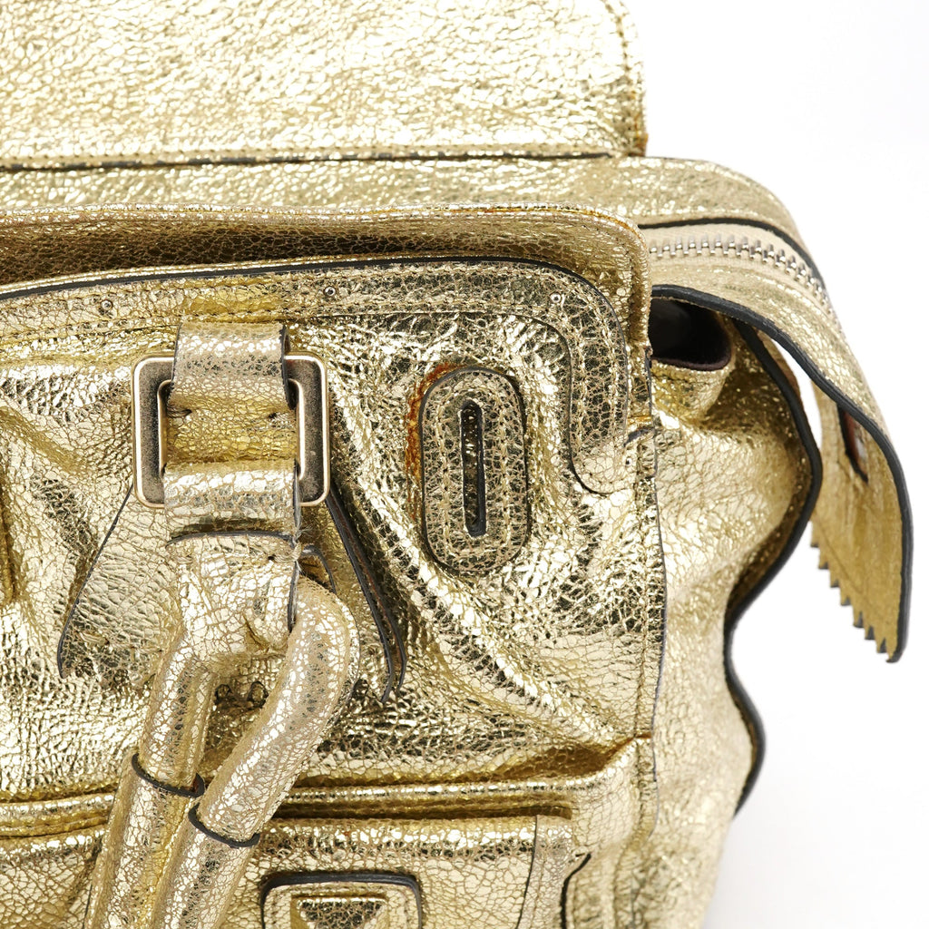 Gold Leather Elvire Tote Bag