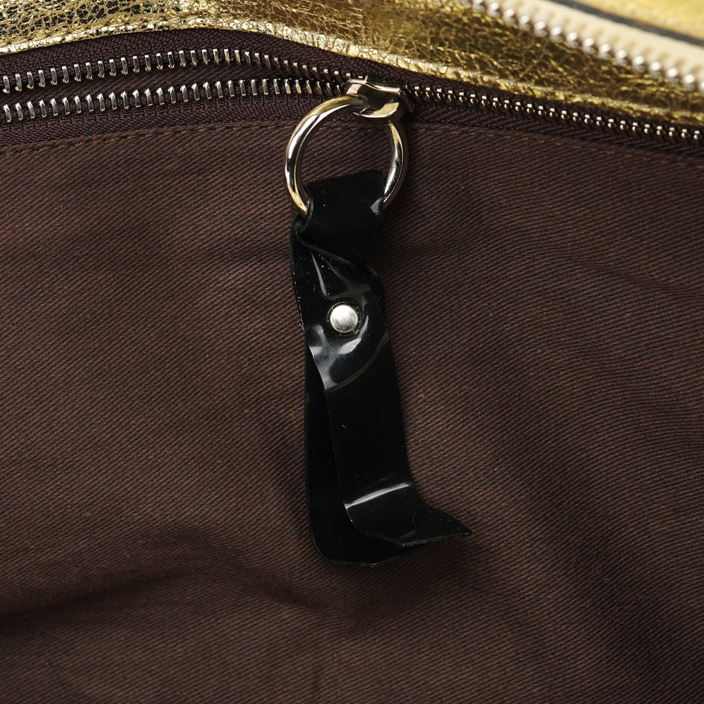 Gold Leather Elvire Tote Bag