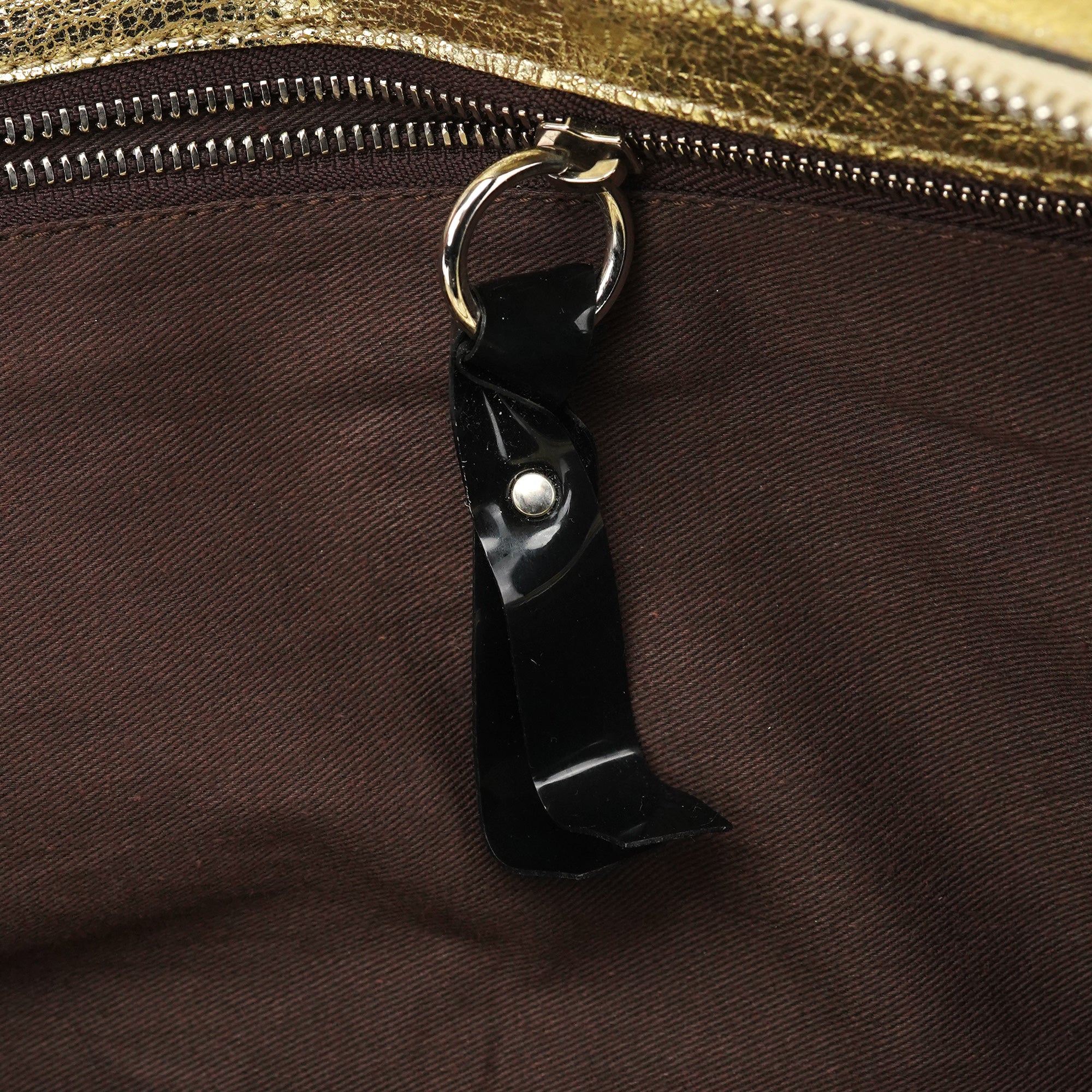 Gold Leather Elvire Tote Bag