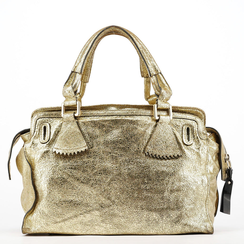 Gold Leather Elvire Tote Bag