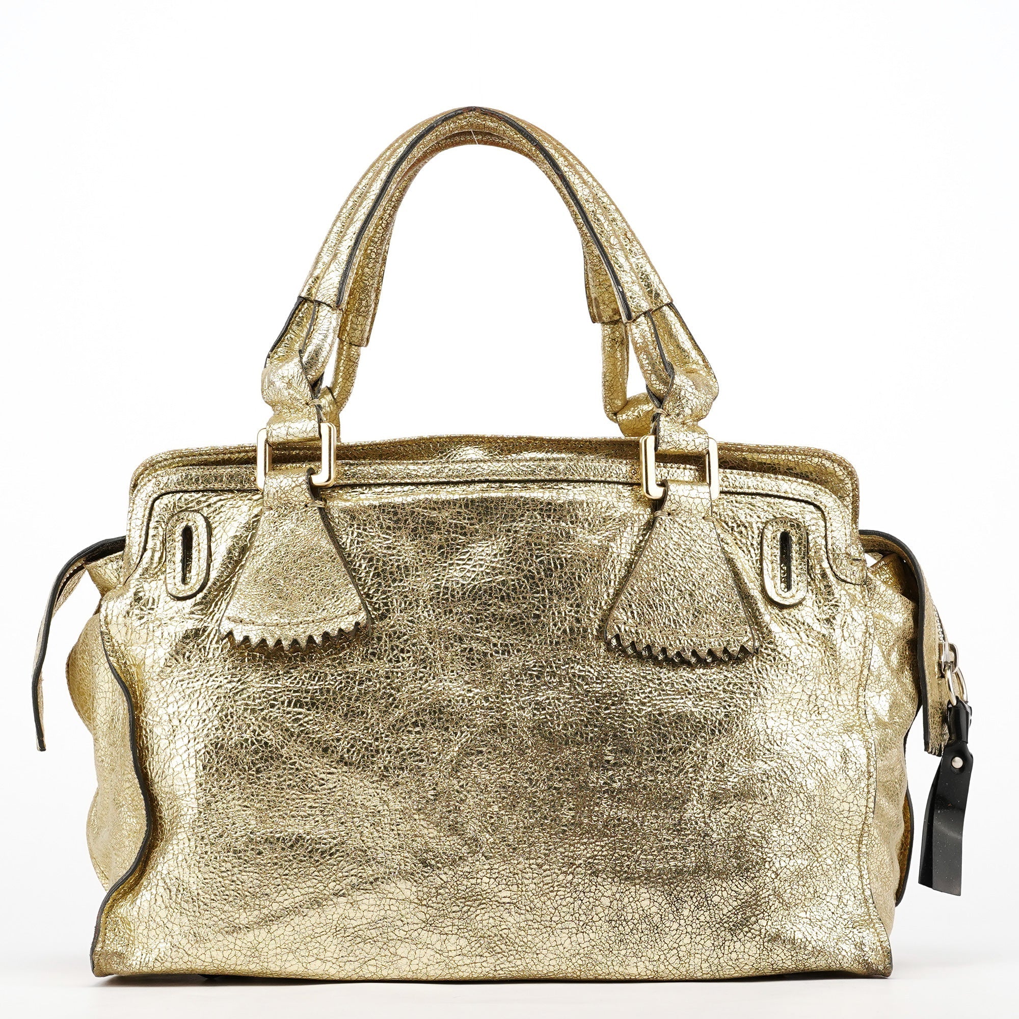 Gold Leather Elvire Tote Bag