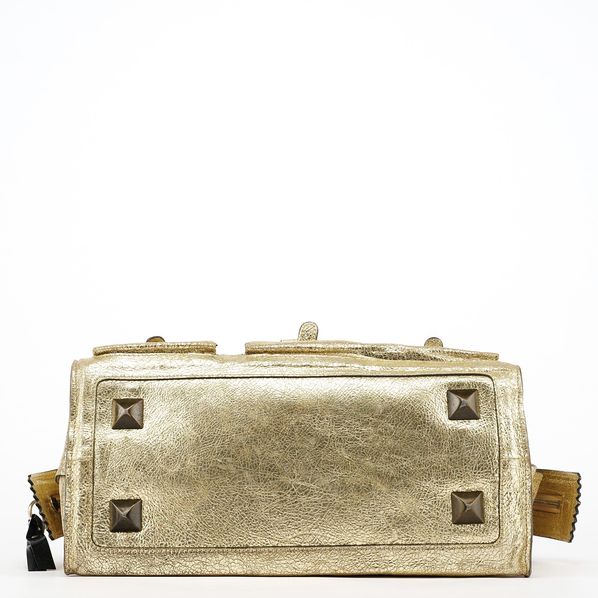 Gold Leather Elvire Tote Bag