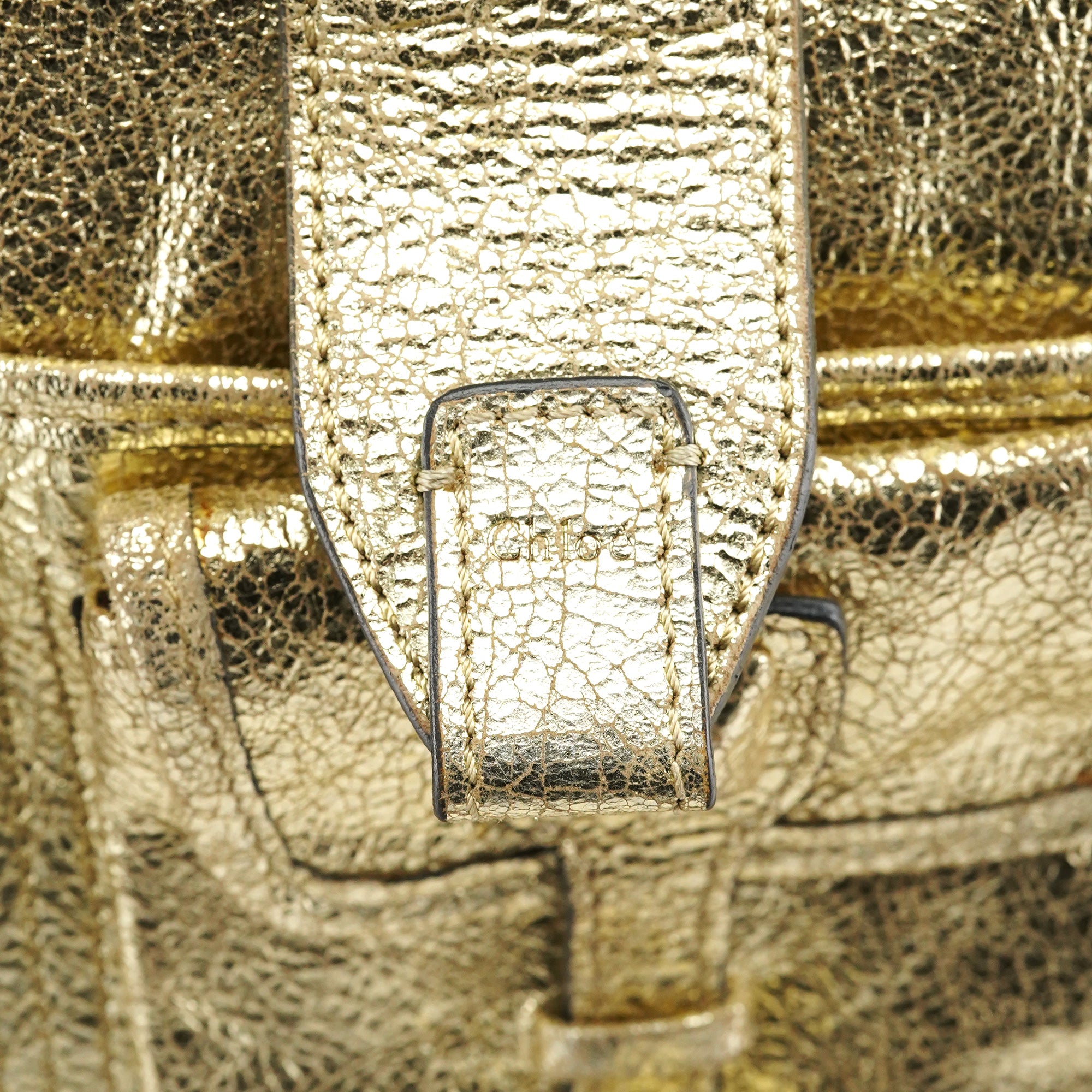 Gold Leather Elvire Tote Bag