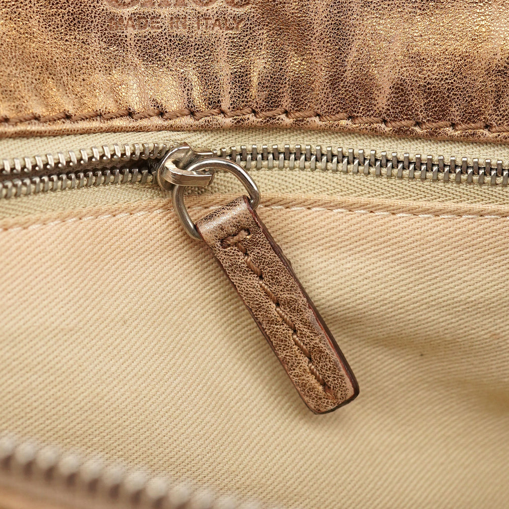 Gold Leather Paddington Shoulder Bag