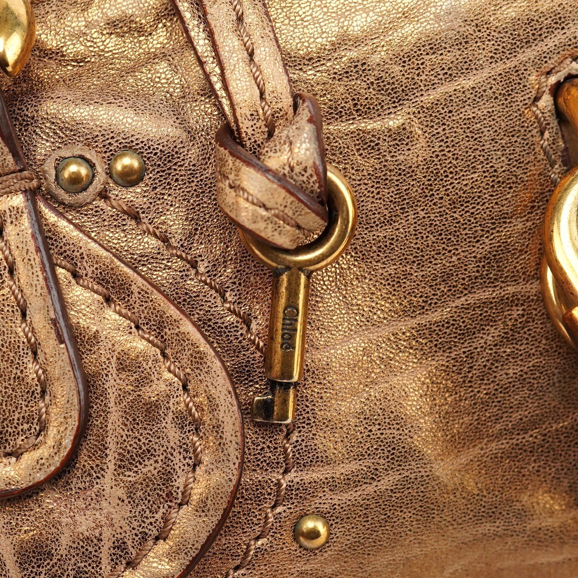 Gold Leather Paddington Shoulder Bag