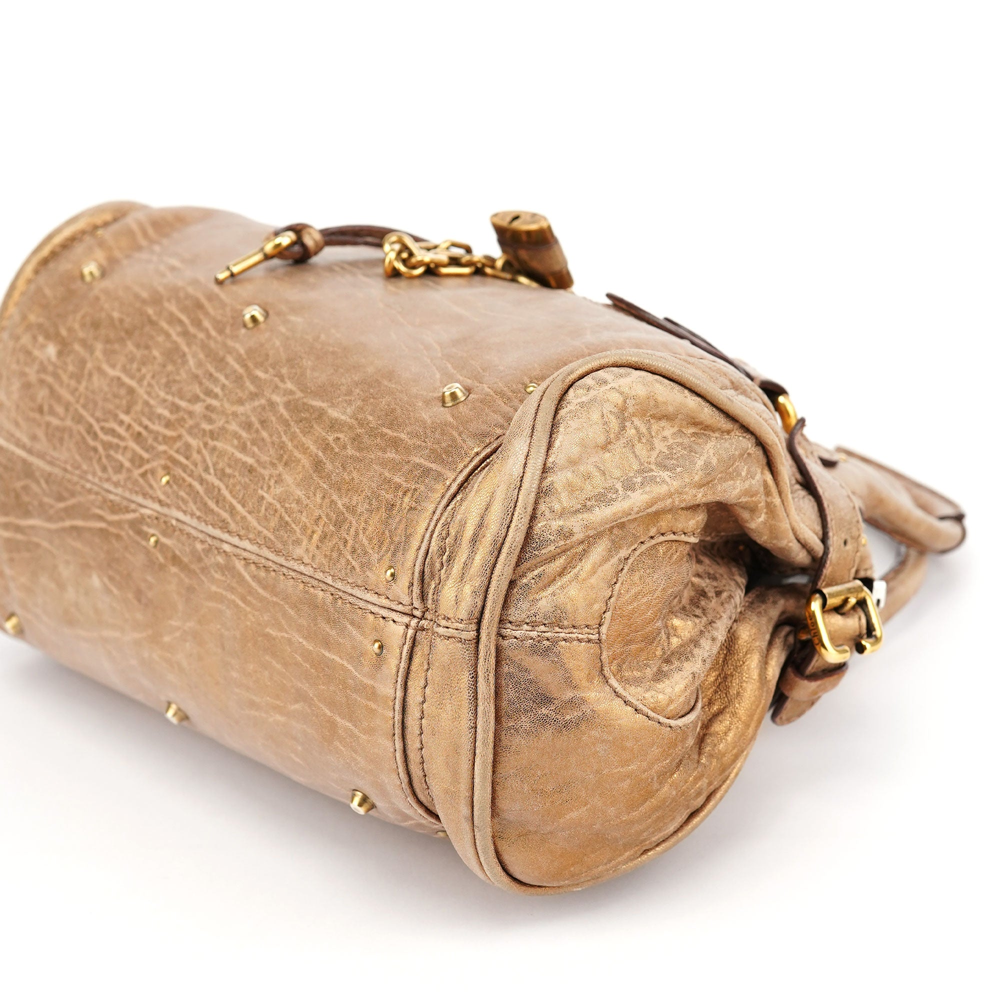 Gold Leather Paddington Shoulder Bag