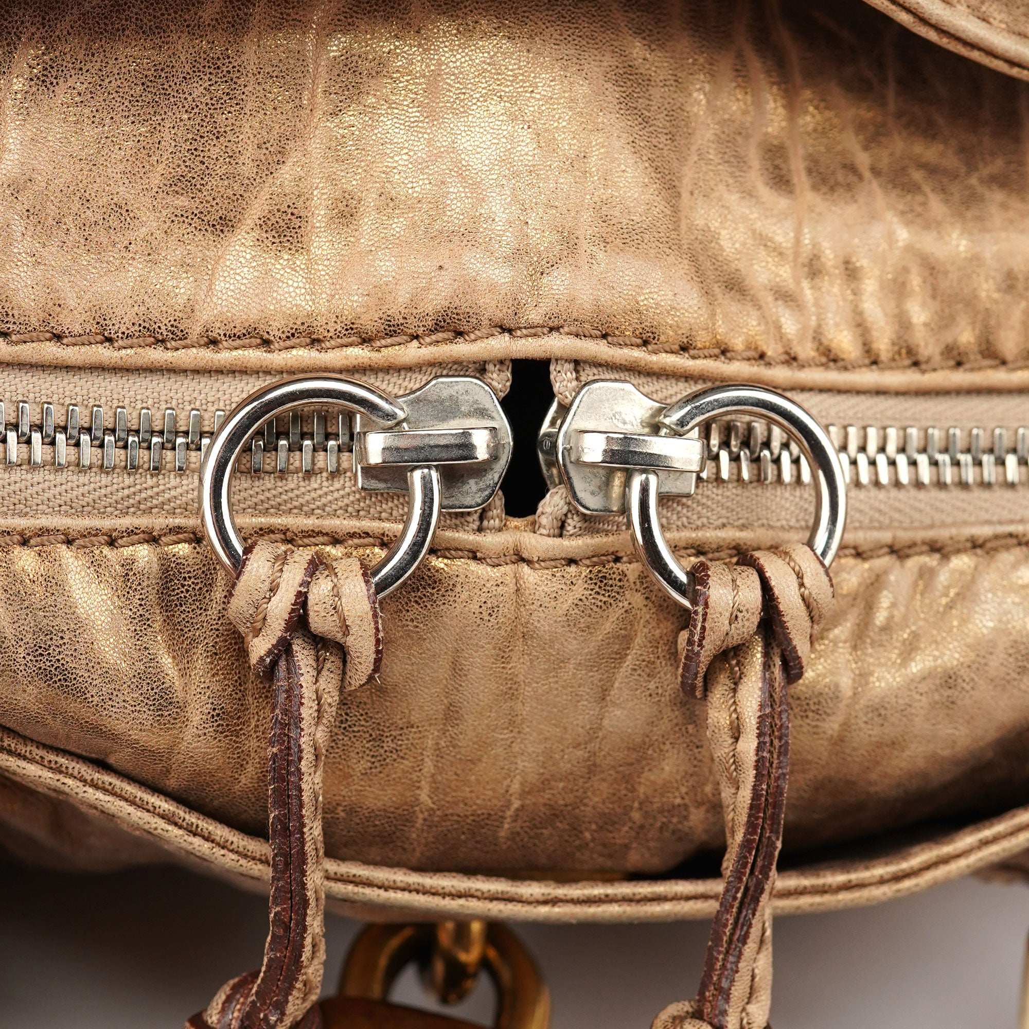 Gold Leather Paddington Shoulder Bag