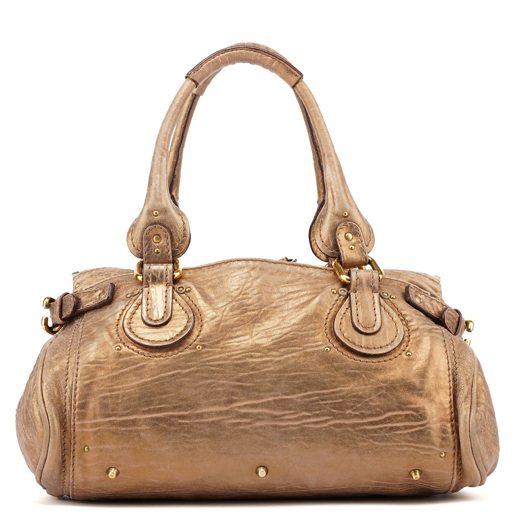 Gold Leather Paddington Shoulder Bag
