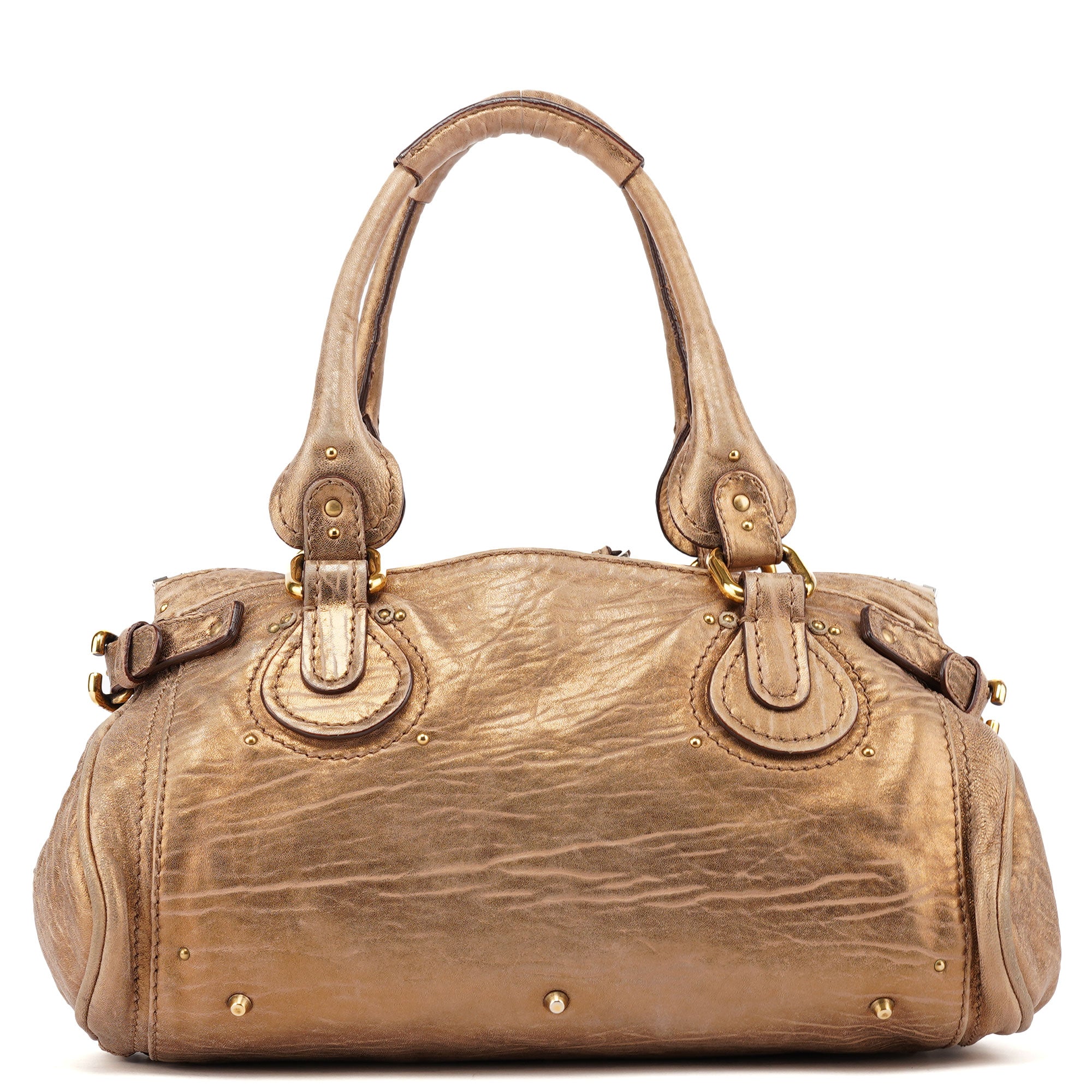 Gold Leather Paddington Shoulder Bag
