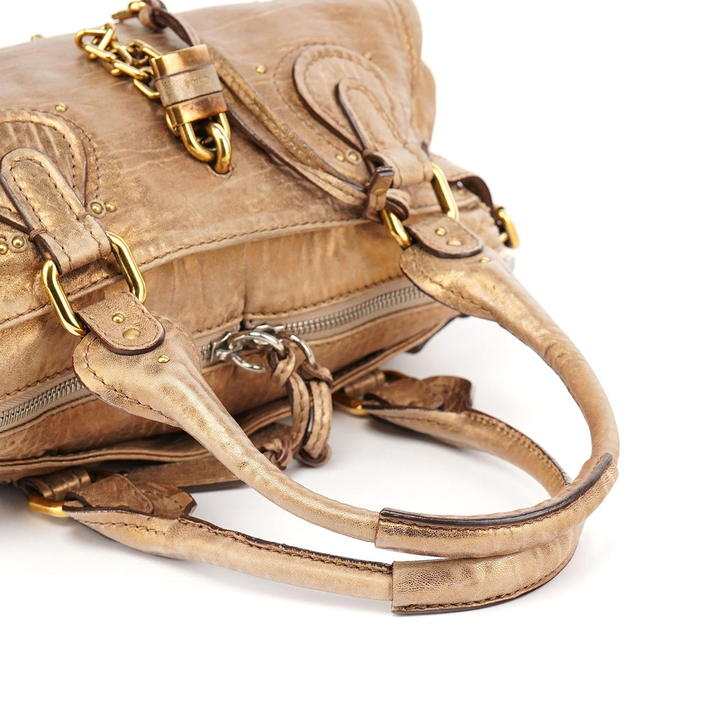 Gold Leather Paddington Shoulder Bag