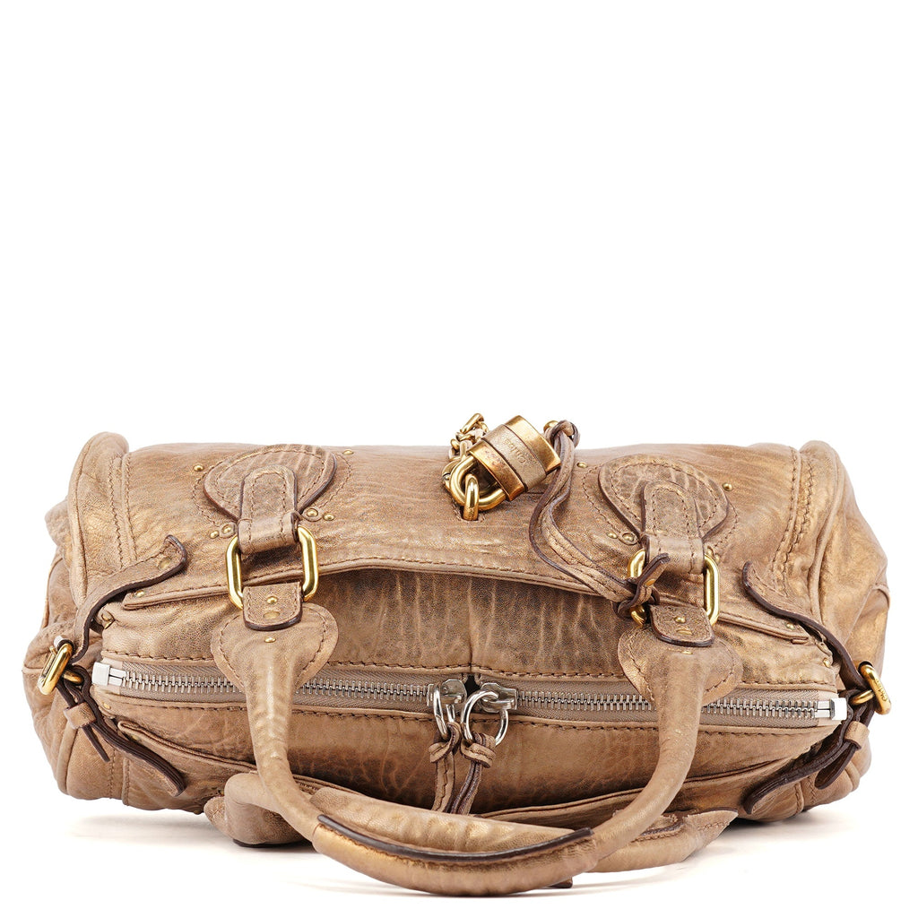 Gold Leather Paddington Shoulder Bag
