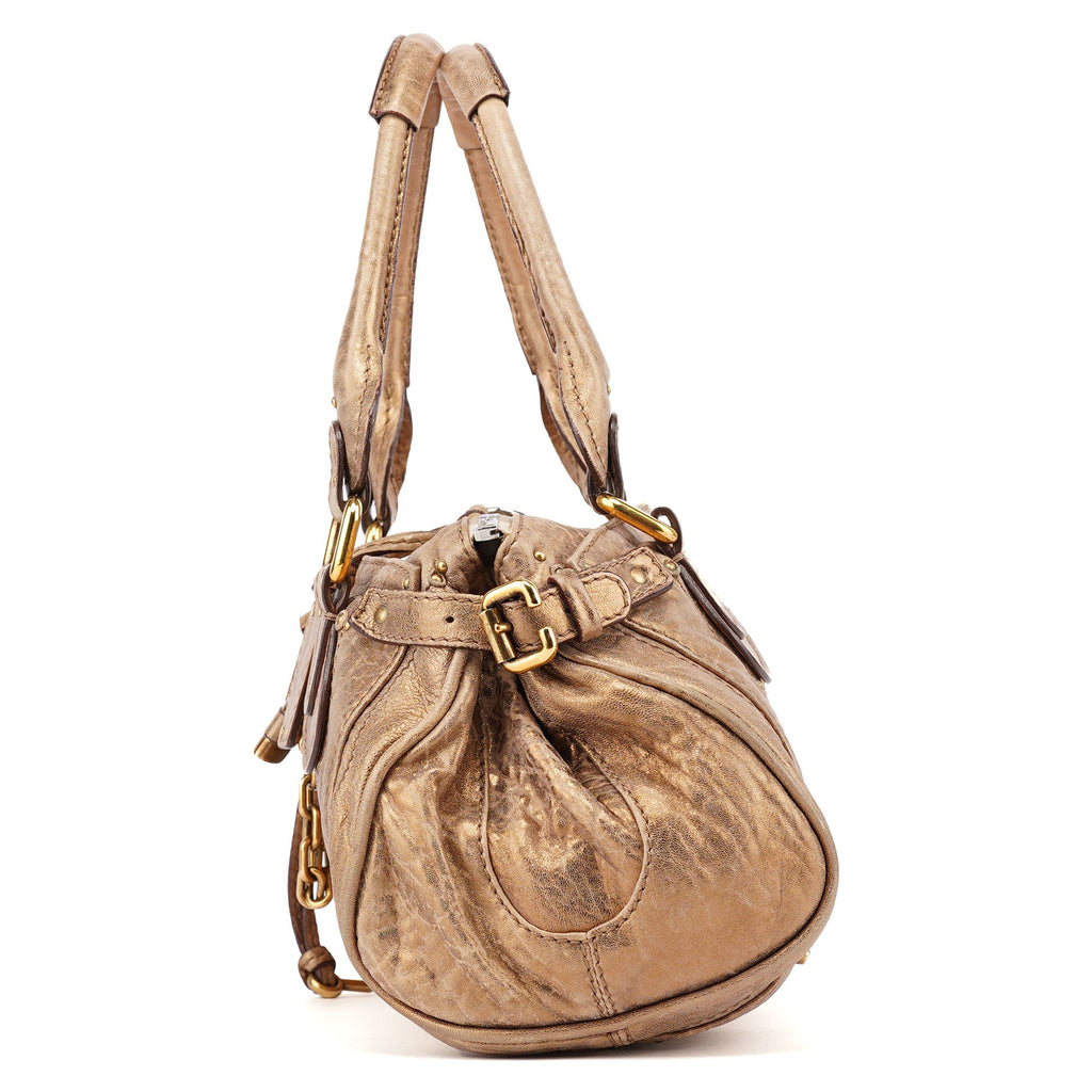 Gold Leather Paddington Shoulder Bag