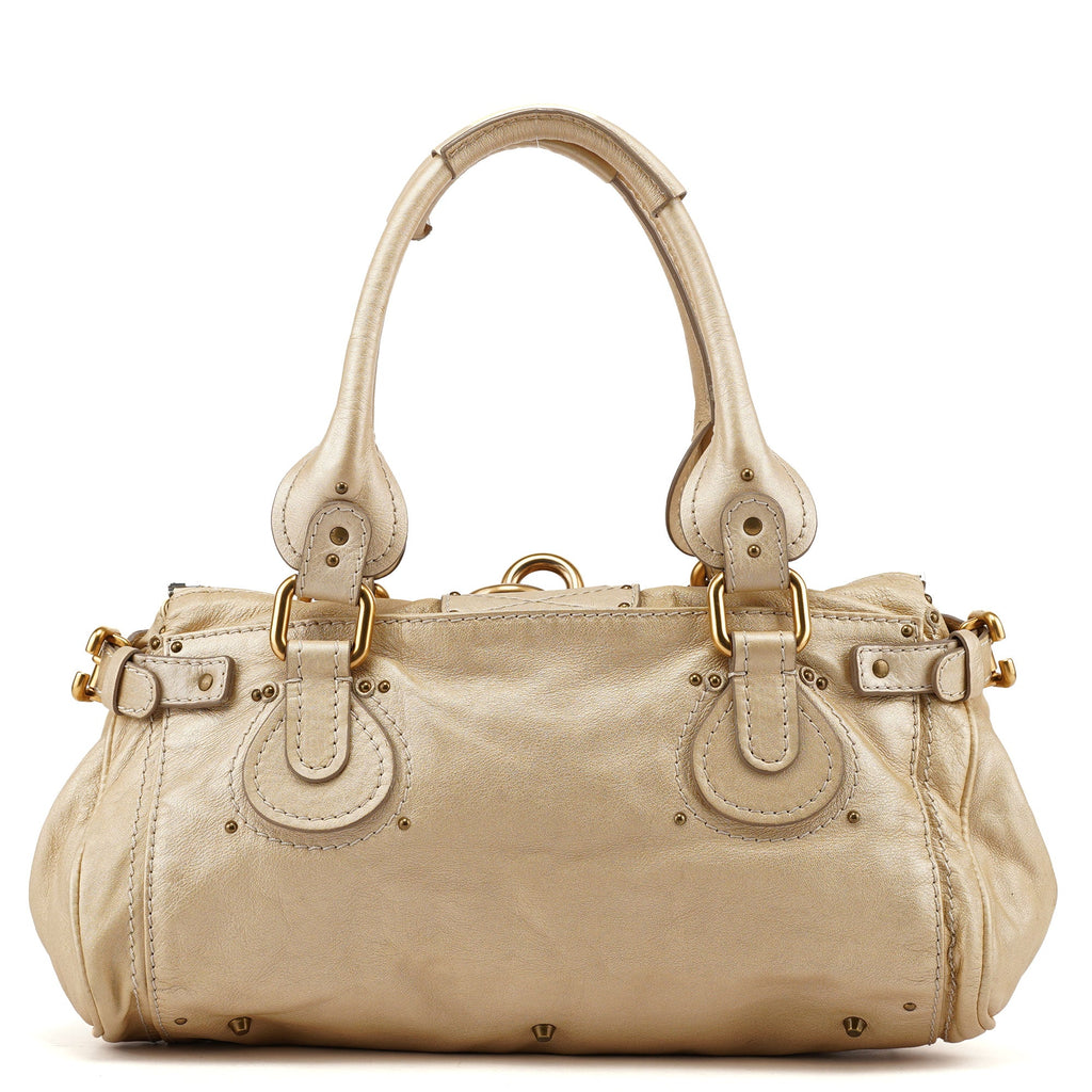 Gold Leather Paddington Shoulder Bag