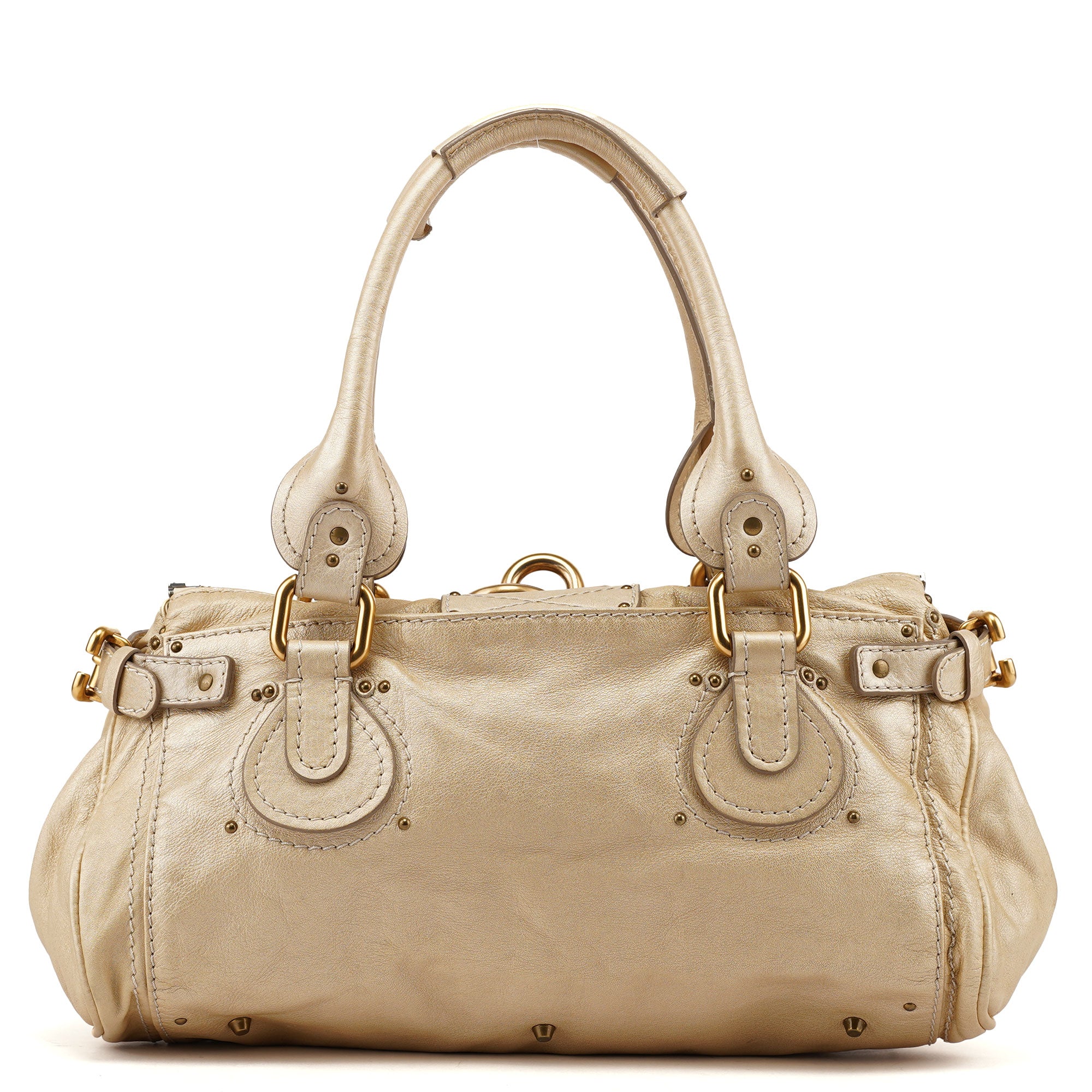 Gold Leather Paddington Shoulder Bag