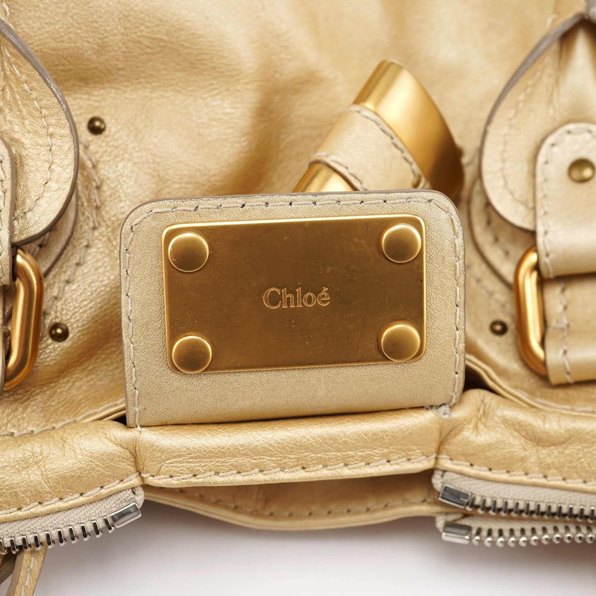 Gold Leather Paddington Shoulder Bag