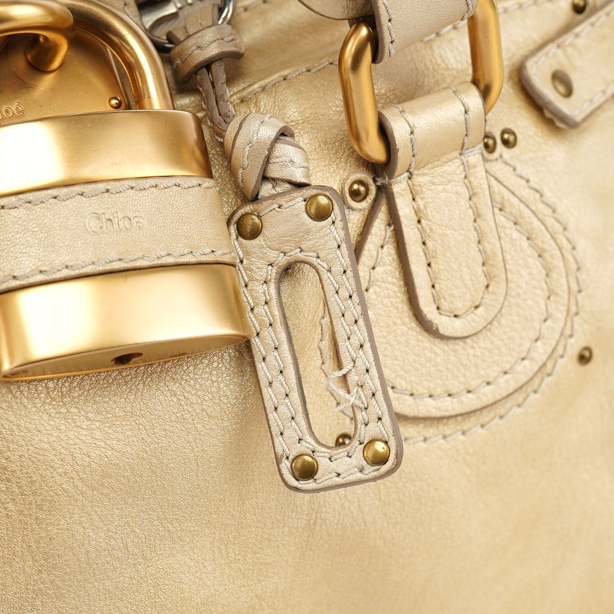 Gold Leather Paddington Shoulder Bag