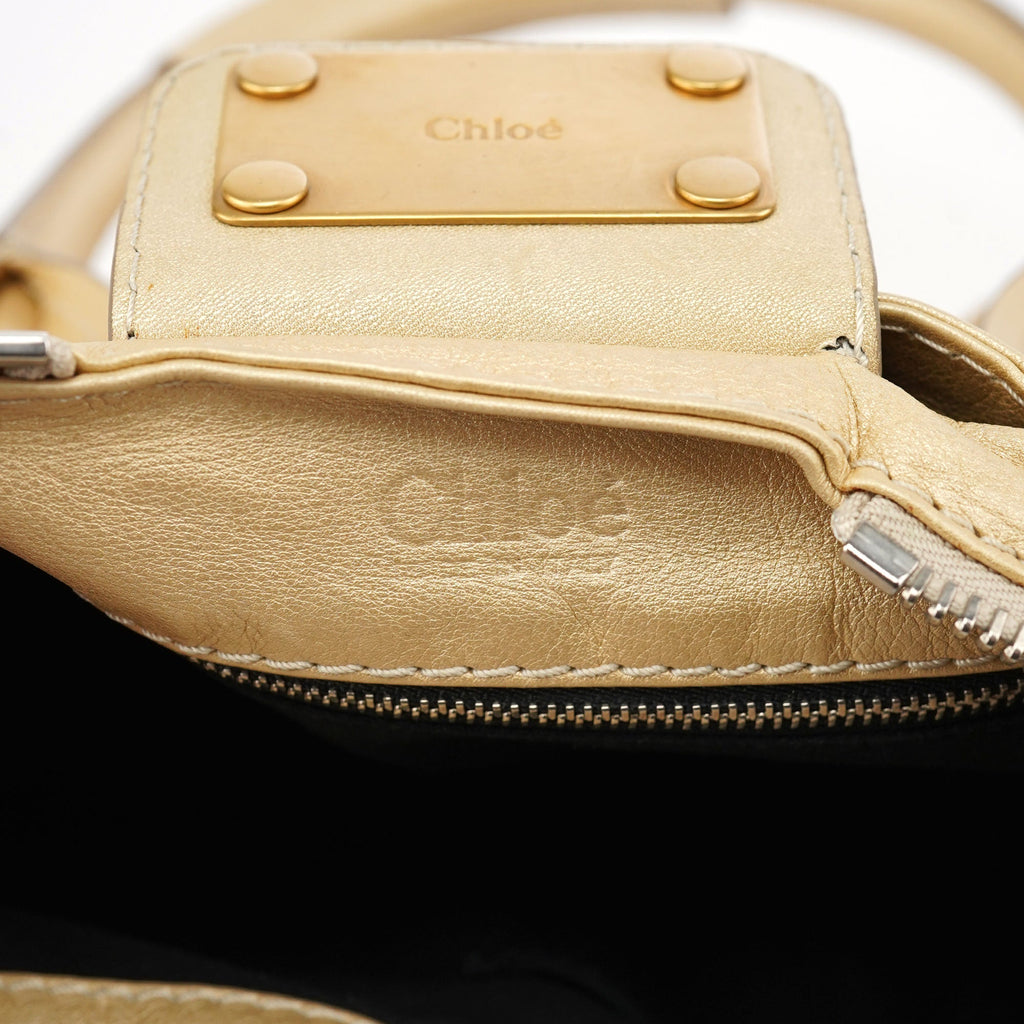 Gold Leather Paddington Shoulder Bag