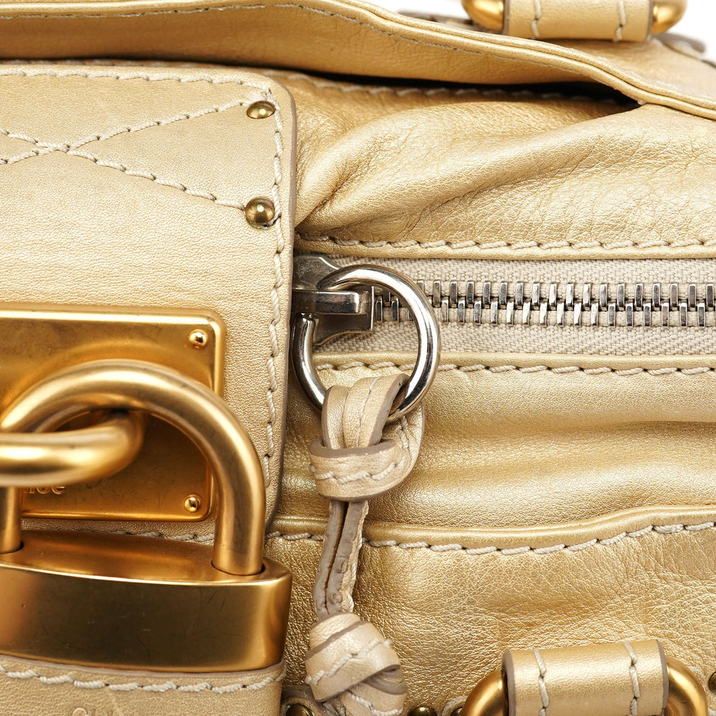 Gold Leather Paddington Shoulder Bag
