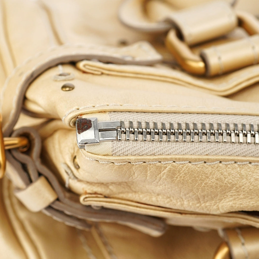 Gold Leather Paddington Shoulder Bag