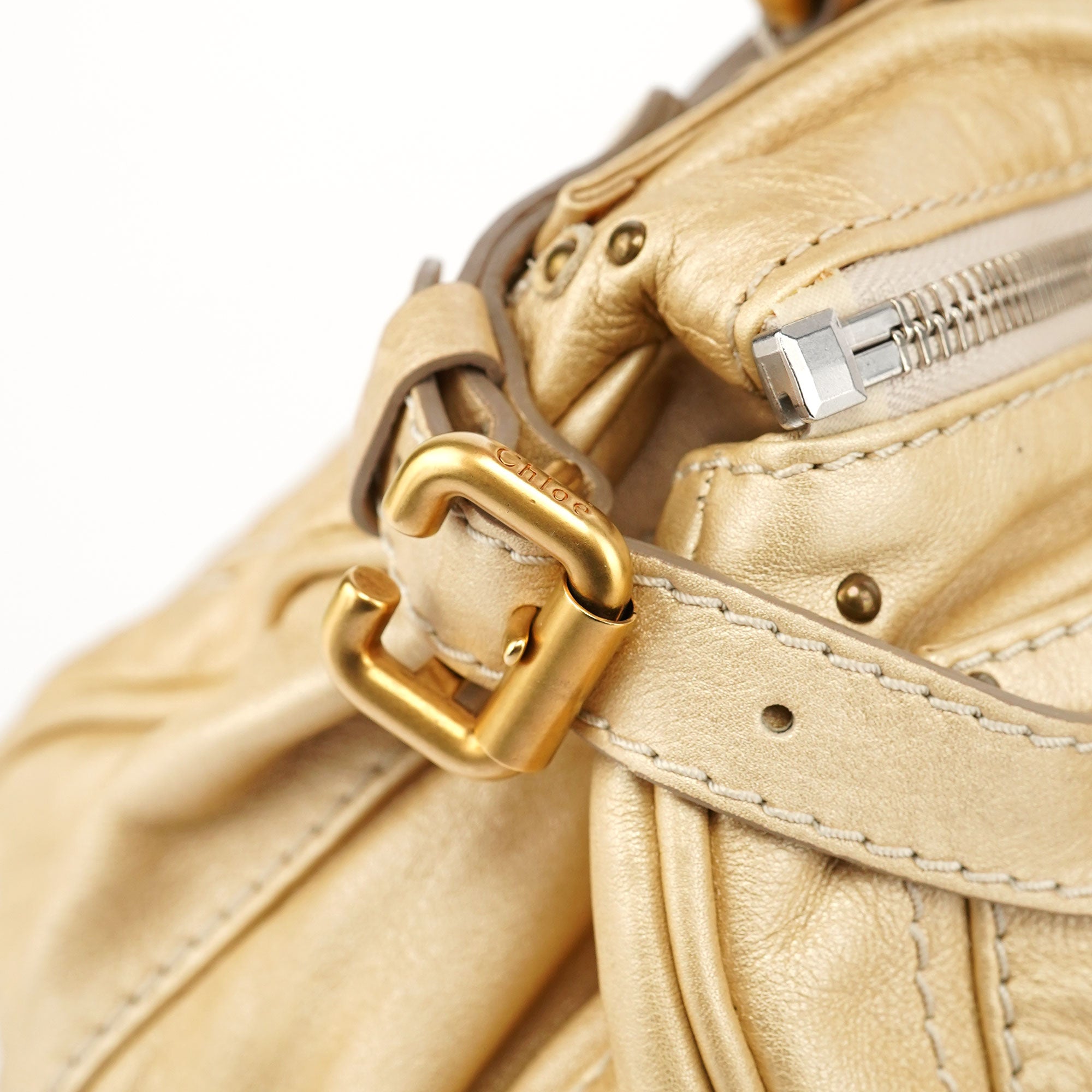 Gold Leather Paddington Shoulder Bag